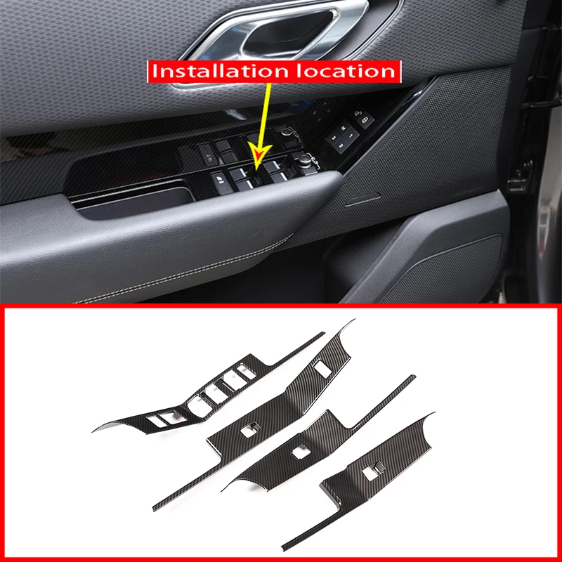 4Pcs Carbon Fiber ABS Plastic Window Lift Button Frame Cover Trim Kit For Land Rover Range Rover VELAR 2017-2018 Car Accessories
4Pcs Carbon Fiber ABS Plastic Window Lift Button Frame Cover Trim Kit For Land Rover Range Rover VELAR 2017-2018 Car Accessories