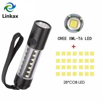 

Newest CREE XML-T6/XPE +COB LED Mini Pocket Flashlight Work Light Penlight Torch Lamp High 3800Lumens 6 Modes Camping Lanterna