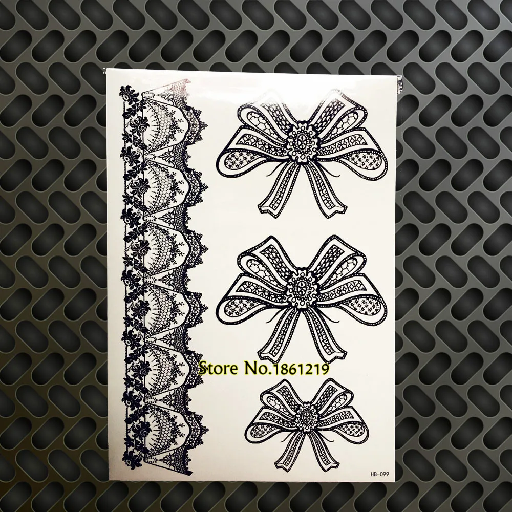 Sexy Black Lace Flower Tattoo For Women Body Art Arm Leg Tatoo Decals Waterproof Fake Bow Bowknot Temporary Tattoo Sticker GHB99
Sexy Black Lace Flower Tattoo For Women Body Art Arm Leg Tatoo Decals Waterproof Fake Bow Bowknot Temporary Tattoo Sticker GHB99