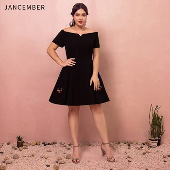 JANCEMBER 2019 Latest Plus Size Embroidery Flower Simple Graduation Dresses Off the Shoulder Short Sleeve Zipper Back Prom Dres
JANCEMBER 2019 Latest Plus Size Embroidery Flower Simple Graduation Dresses Off the Shoulder Short Sleeve Zipper Back Prom Dres