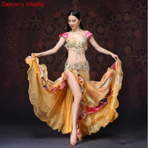 Women Dancewear Belly Dance Clothes Oriental Dance Outfits Bra Belt Belly Dance Skirt Beaded Golden Costume
Women Dancewear Belly Dance Clothes Oriental Dance Outfits Bra Belt Belly Dance Skirt Beaded Golden Costume