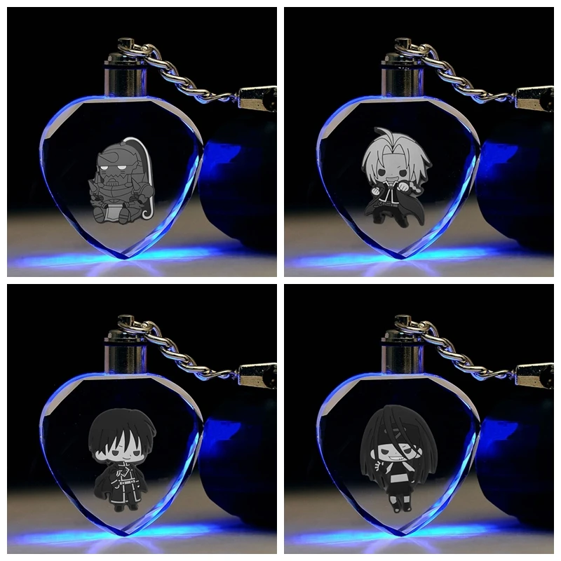 Fullmetal Alchemist Heart Shape Anime LED Key Chains Figure Keyring Crystal Toy Keychain Light Keyholder Unisex Gift NEW
Fullmetal Alchemist Heart Shape Anime LED Key Chains Figure Keyring Crystal Toy Keychain Light Keyholder Unisex Gift NEW