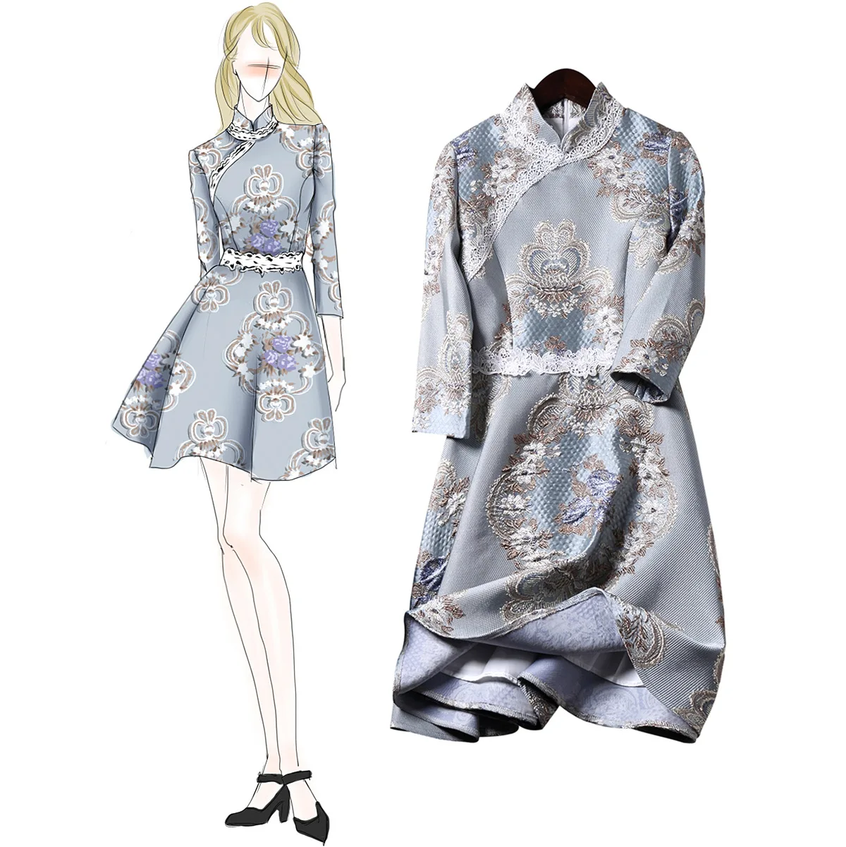 Spring New Women Improved Slim Lace Mini Qipao Mandarin Collar Evening Dress Elegant Embroidery Flower A-line Cheongsam Vestidos
Spring New Women Improved Slim Lace Mini Qipao Mandarin Collar Evening Dress Elegant Embroidery Flower A-line Cheongsam Vestidos