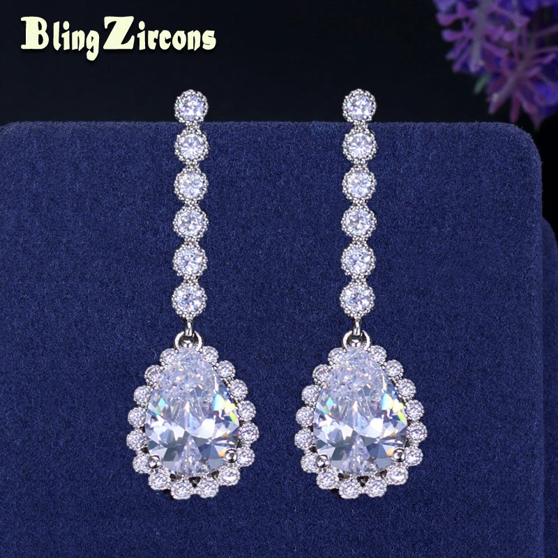 BeaQueen 925 Silver Pin Fashion Jewelry Womens Accessories Cubic Zirconia Stone long Drop Wedding Earrings for Women E168
BeaQueen 925 Silver Pin Fashion Jewelry Womens Accessories Cubic Zirconia Stone long Drop Wedding Earrings for Women E168