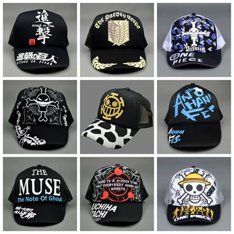Japan Anime One Piece Skull Muse Sword Art Online Attack On Titan Men Women Boys Girls Base Ball Cap Hat Cosplay Accessories Aliexpress