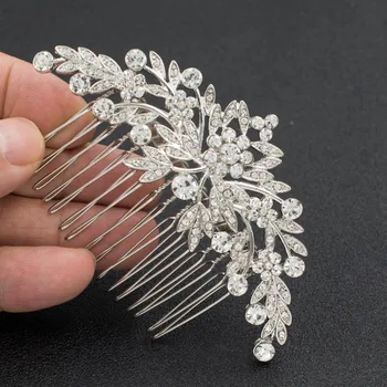 Silver Tone Rhinestone Crystals Leaves Flower Hair Comb Wedding Bridal Hairpins Women Hair Accessories Jewelry GT4395SIL
Silver Tone Rhinestone Crystals Leaves Flower Hair Comb Wedding Bridal Hairpins Women Hair Accessories Jewelry GT4395SIL