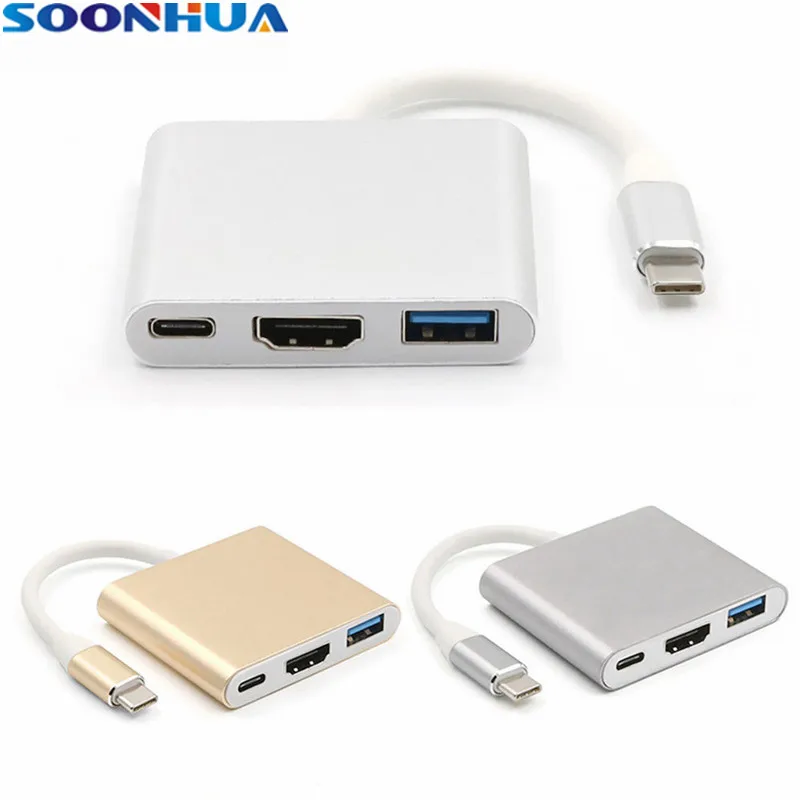 SOONHUA USB 3.0 Type C to HDMI 4K HD Cable Adapter Adapter Converter USB C HDMI Cable Video Output For MacBook Type-c Laptop
SOONHUA USB 3.0 Type C to HDMI 4K HD Cable Adapter Adapter Converter USB C HDMI Cable Video Output For MacBook Type-c Laptop