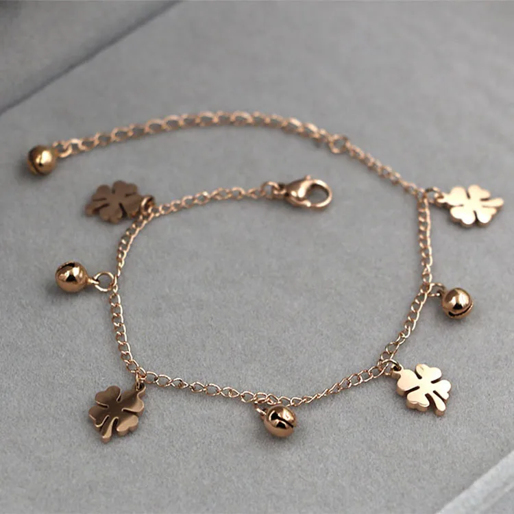 Fashion Stainless Steel Flower Ankle Bracelet Rose Gold Color Love Small Bell Charm Foot Chain Anklets Woman Gift
Fashion Stainless Steel Flower Ankle Bracelet Rose Gold Color Love Small Bell Charm Foot Chain Anklets Woman Gift
