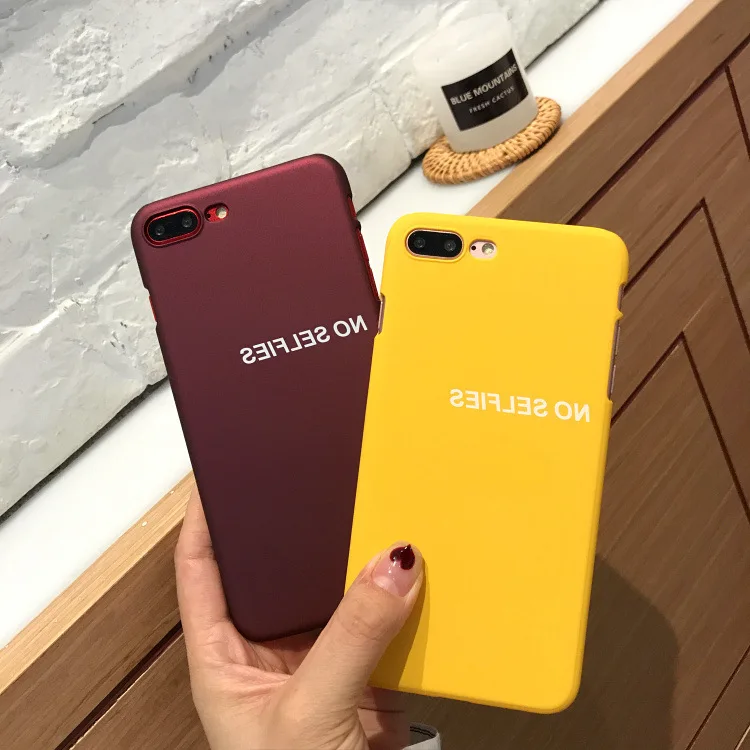 Cyato Phone Cases for IPhone 6 6s 7 8 Plus Simple English No Selfies Yellow Red Frosted Plastic Cover for Iphone 8 Capa Coque
Cyato Phone Cases for IPhone 6 6s 7 8 Plus Simple English No Selfies Yellow Red Frosted Plastic Cover for Iphone 8 Capa Coque