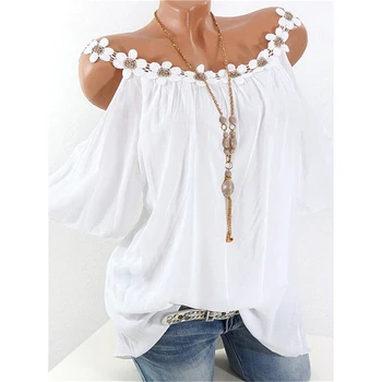New Fashion Women's O Neck Half Sleeve Blouse Lace Solid Colort Tops Ladies Casual Loose Womens Top and Blouse Summer Plus Size
New Fashion Women's O Neck Half Sleeve Blouse Lace Solid Colort Tops Ladies Casual Loose Womens Top and Blouse Summer Plus Size