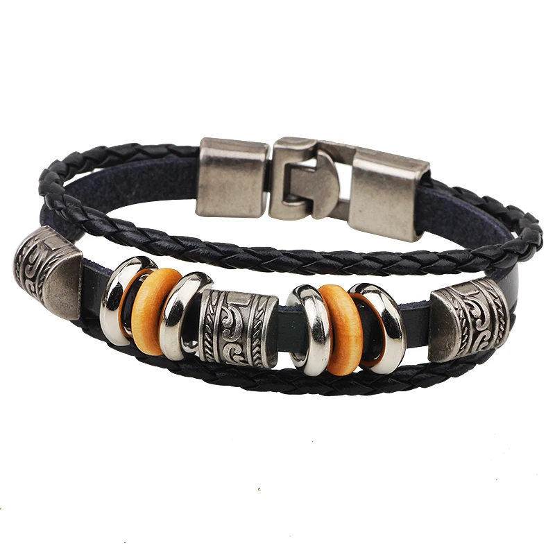 Hot New Fashion Genuine Leather Charm Bracelets For Women Men Vintage Beaded Braided Bracelets lederen armband bracelet man
Hot New Fashion Genuine Leather Charm Bracelets For Women Men Vintage Beaded Braided Bracelets lederen armband bracelet man