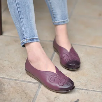 Women Handmade Shoes Genuine Leather Flat Mother Shoes Woman Loafers Soft Single Casual Shoes Women Flats
Women Handmade Shoes Genuine Leather Flat Mother Shoes Woman Loafers Soft Single Casual Shoes Women Flats