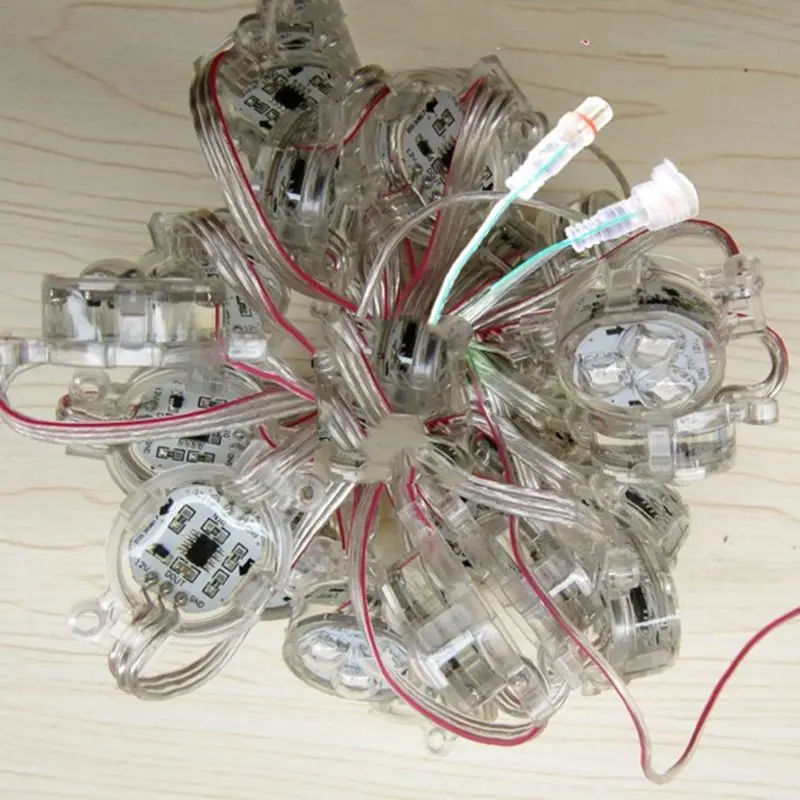 DC12V led pixel module RGB full color 30mm diameter led point light 25pcs per string with Micky or transparent cover waterproof
DC12V led pixel module RGB full color 30mm diameter led point light 25pcs per string with Micky or transparent cover waterproof