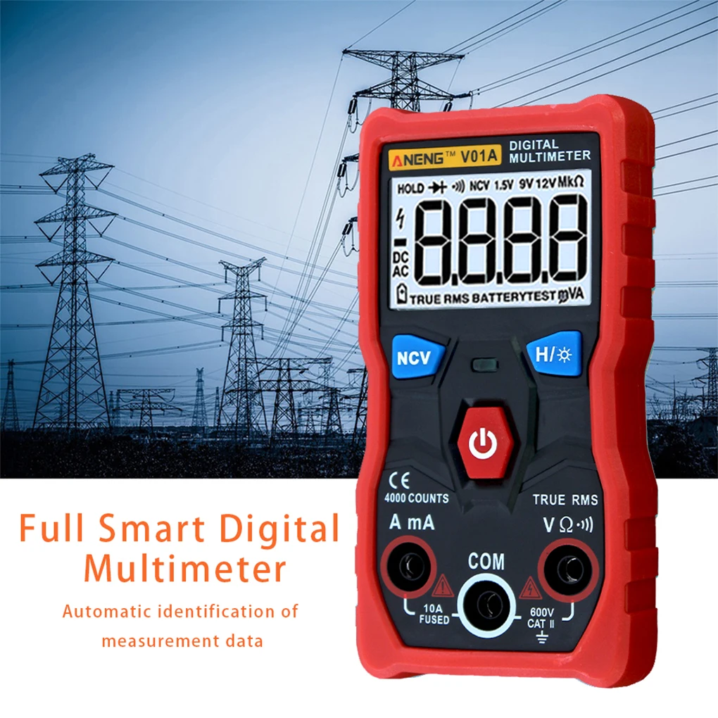 ANENG V01A Digital Multimeter Smart Fully Auto Range LCD Display Multimeter Tester NCV Function Backlight
ANENG V01A Digital Multimeter Smart Fully Auto Range LCD Display Multimeter Tester NCV Function Backlight
