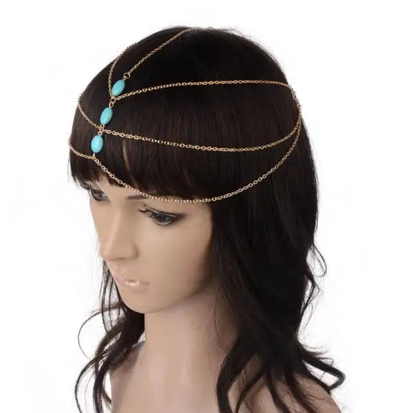 Bohemian Gold Color Forehead Dance Head Chain Women Blue Stone Headband Hair Accessories Jewelry Party Headpiece HairBand
Bohemian Gold Color Forehead Dance Head Chain Women Blue Stone Headband Hair Accessories Jewelry Party Headpiece HairBand
