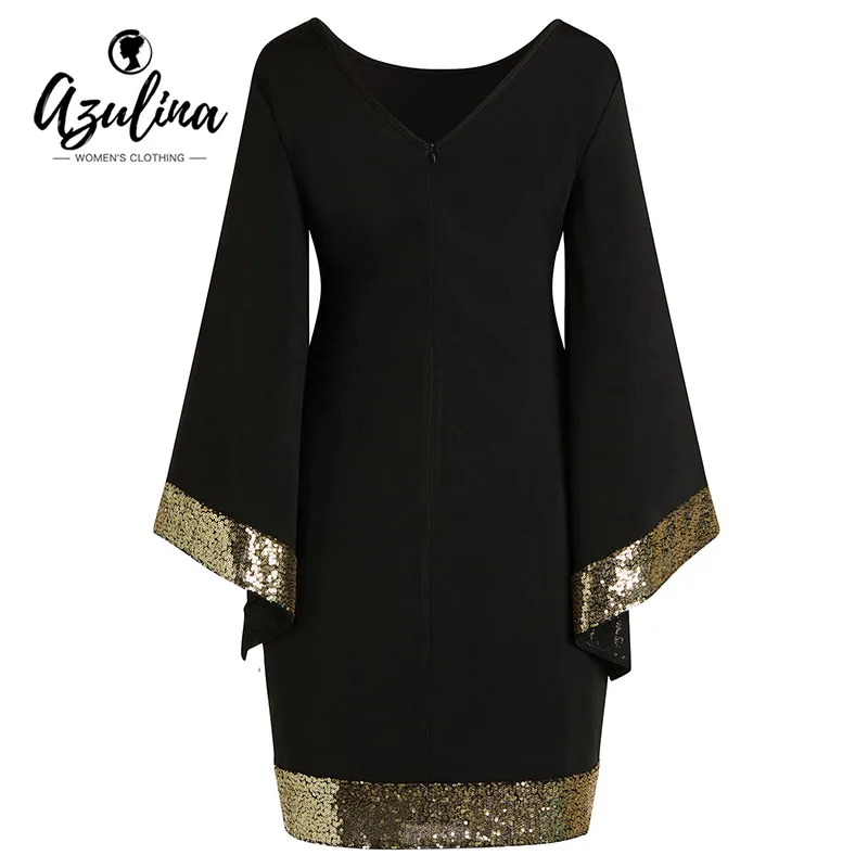 Rosegal Plus Size Office Party Work Dress Women Sequins Long Flare Sleeve V Neck Bodycon Dress Female Vestidos Big Size Clothing
Rosegal Plus Size Office Party Work Dress Women Sequins Long Flare Sleeve V Neck Bodycon Dress Female Vestidos Big Size Clothing