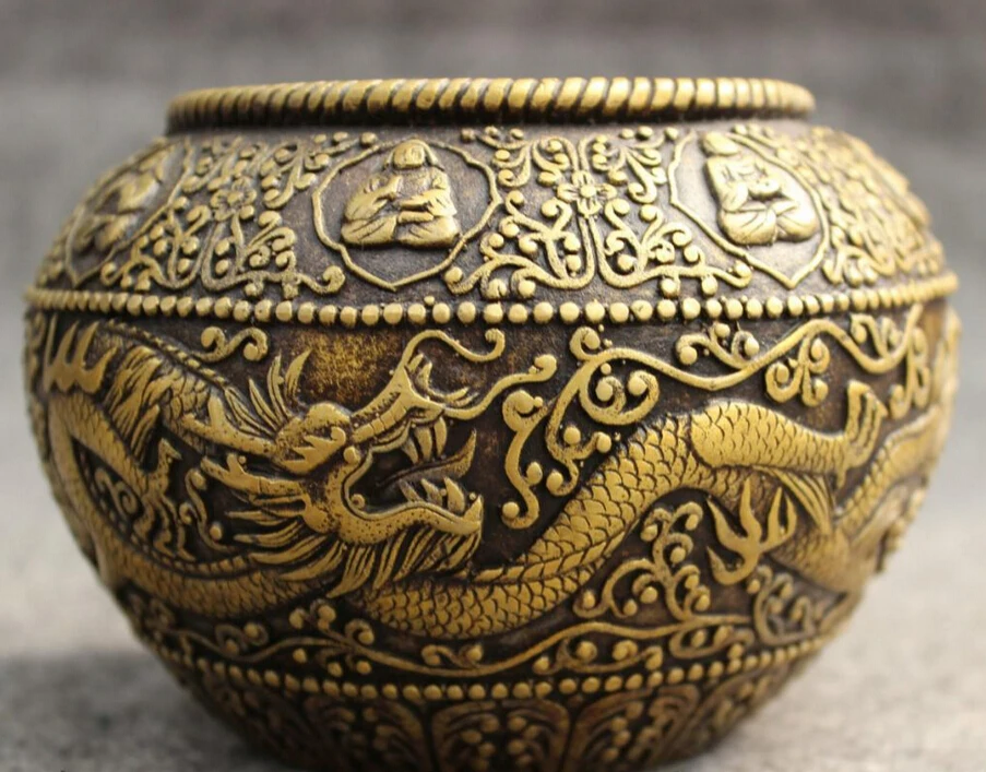 S3632 Chinese Bronze Buddhist FengShui Dragon Head Statue Amitayus Buddha Jar Bowl Set D0317
S3632 Chinese Bronze Buddhist FengShui Dragon Head Statue Amitayus Buddha Jar Bowl Set D0317