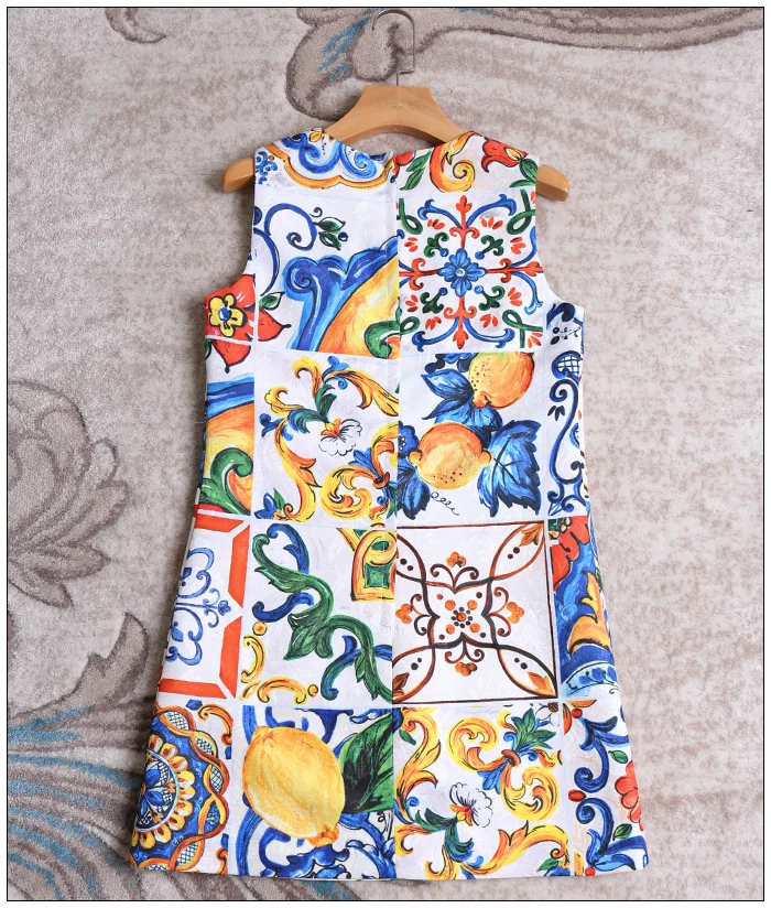 Women fashion blue porcelain tile patterns print jacquard dress sleeveless sequined shift dresses new 2018 summer
Women fashion blue porcelain tile patterns print jacquard dress sleeveless sequined shift dresses new 2018 summer