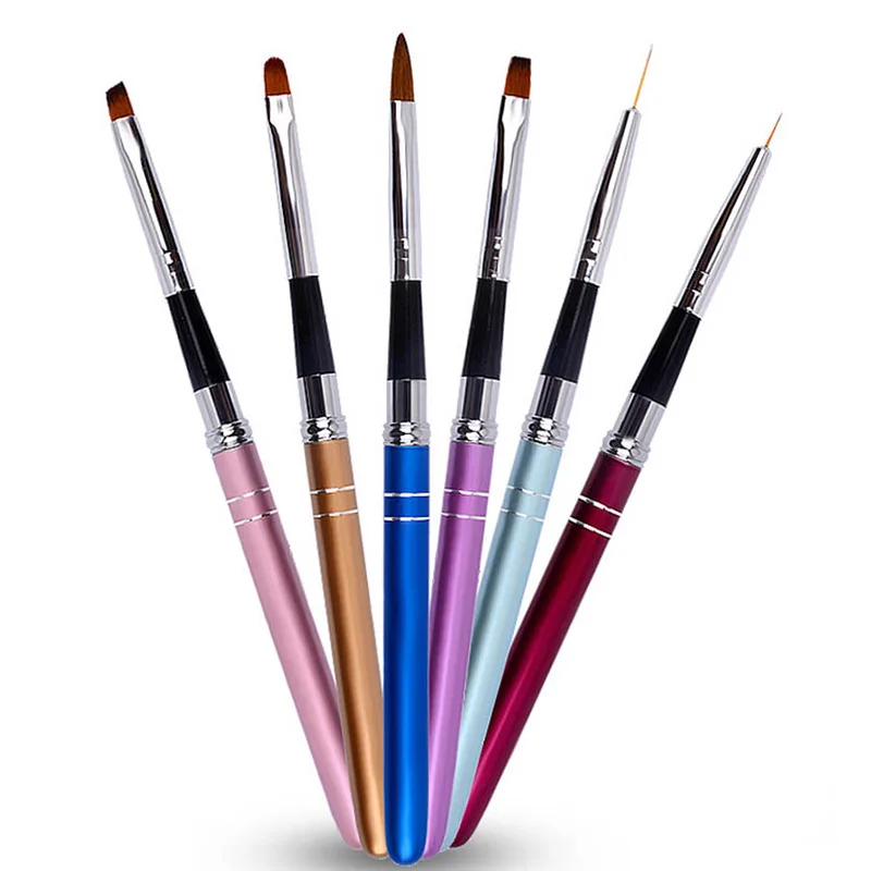6 Style Nail Art Brush Metal Handle Drawing UV Gel Polish 6 Style 3d Painting Pen Liner Flat Nails Tips Brushes DIY Manicure New
6 Style Nail Art Brush Metal Handle Drawing UV Gel Polish 6 Style 3d Painting Pen Liner Flat Nails Tips Brushes DIY Manicure New