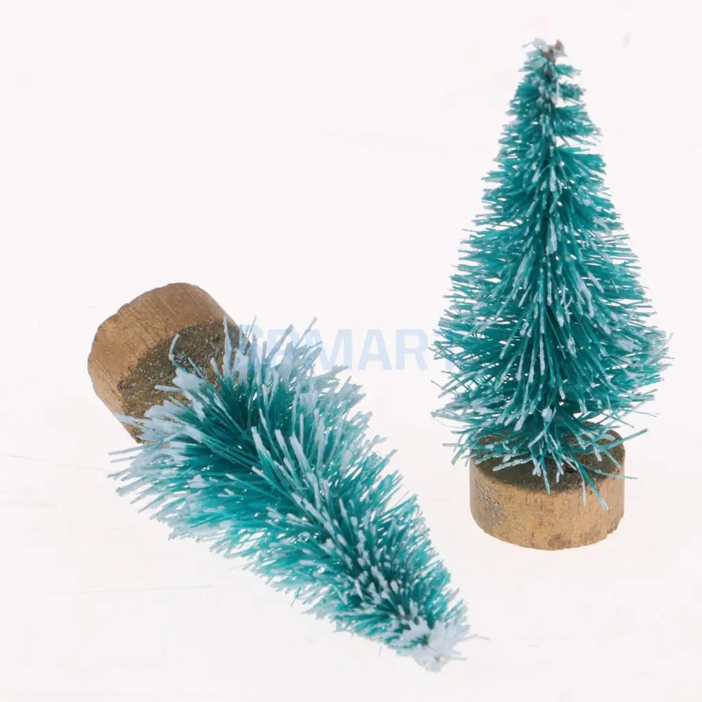 20 Pieces 4cm Christmas Tree Doll Toy Dollhouse Miniature Room Items Xmas Ornaments Accessories Green