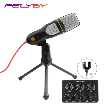 FELYBY professional wired condenser microphone studio recording for computer and phone with Multi-function sound card
FELYBY professional wired condenser microphone studio recording for computer and phone with Multi-function sound card