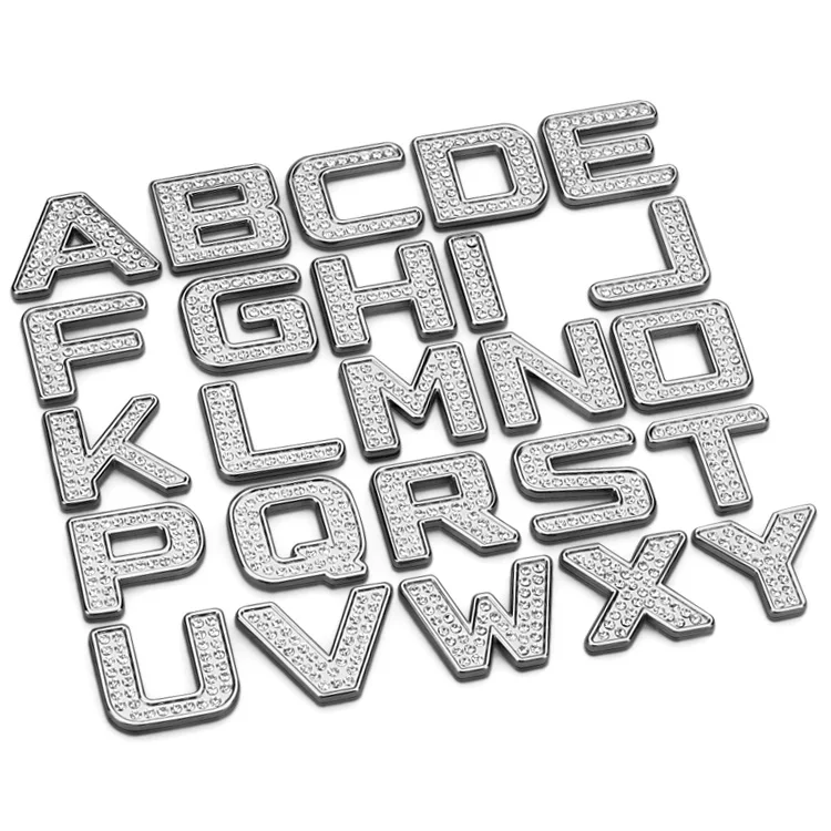 34mm S-Z 3D DIY Crystal Alphabet&Number stickers Metallic Diamond Badge Decal Auto Emblem Sticker Car Styling Custom
34mm S-Z 3D DIY Crystal Alphabet&Number stickers Metallic Diamond Badge Decal Auto Emblem Sticker Car Styling Custom