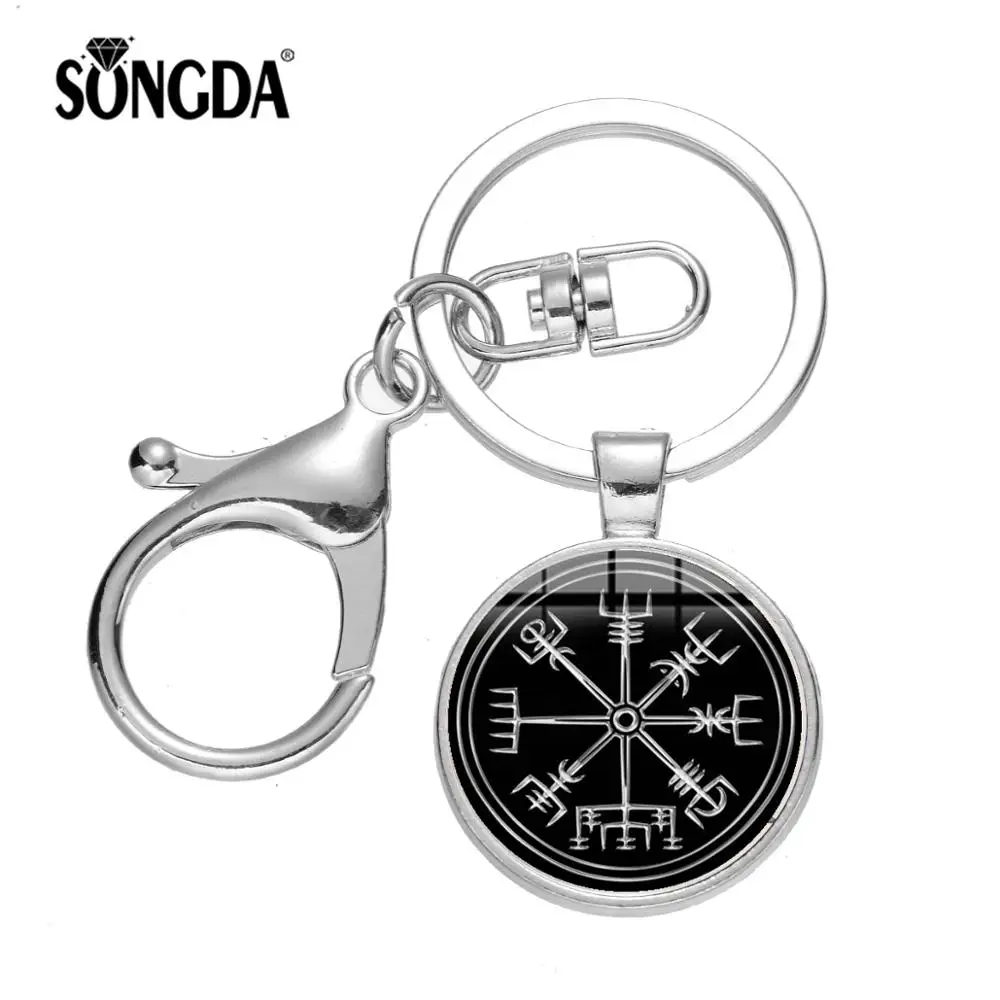 SONGDA Viking Icelandic Vegvisir Compass Keychain Nordic Runic Amulet Symbol of Norse Glass Cabochon Pendant Key Rings Trinkets
SONGDA Viking Icelandic Vegvisir Compass Keychain Nordic Runic Amulet Symbol of Norse Glass Cabochon Pendant Key Rings Trinkets
