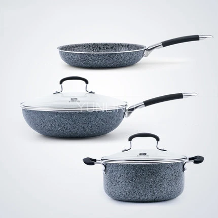 3 pieces/Set Non-stick Frying Pan Cooking Pot Soup Pot Kitchen Smokeless Cooker Home Cookware Set Combination T608
3 pieces/Set Non-stick Frying Pan Cooking Pot Soup Pot Kitchen Smokeless Cooker Home Cookware Set Combination T608