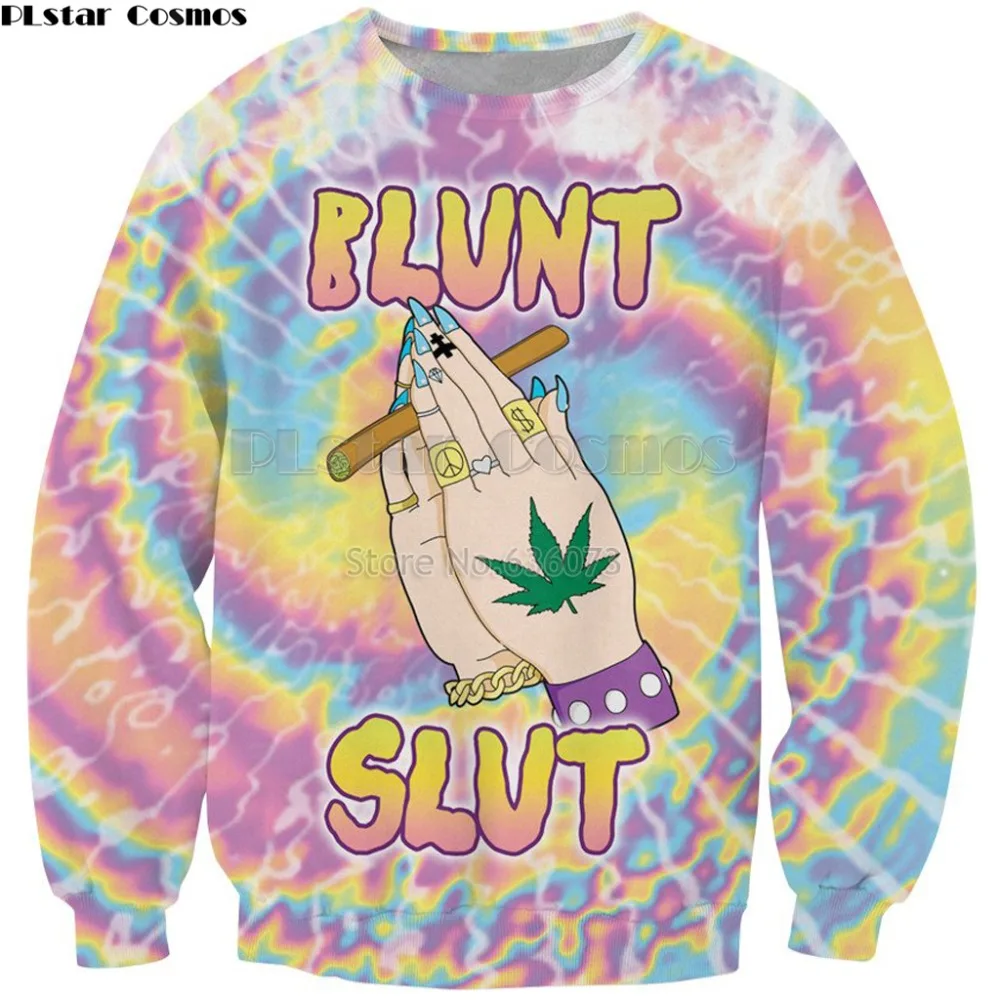 PLstar Cosmos 2019 Fashion 3d Sweatshirt Fabulous Blunt Slut Hoodie trippy Tie-dye Weed Leaf Print Men/Women pullover YT-185
PLstar Cosmos 2019 Fashion 3d Sweatshirt Fabulous Blunt Slut Hoodie trippy Tie-dye Weed Leaf Print Men/Women pullover YT-185