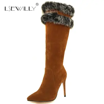 Lsewilly Black Brown Winter Shoes Women Knee High Boots Side Zipper Western Thin High Heels Pointed Toe Snow Ridding Boots E162
Lsewilly Black Brown Winter Shoes Women Knee High Boots Side Zipper Western Thin High Heels Pointed Toe Snow Ridding Boots E162