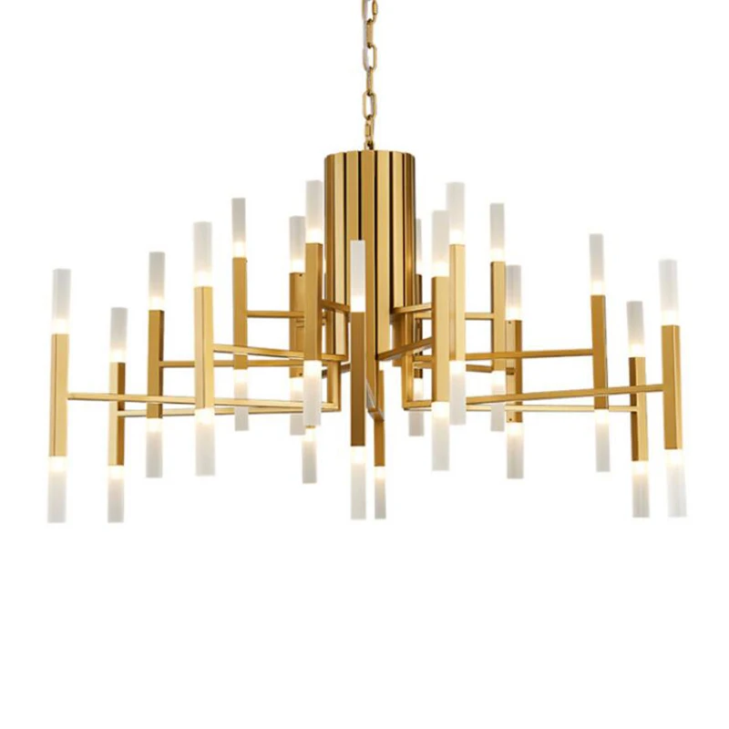 Nordic posdern LED art villa chandelier living room lobby resturant gold chandelier creative pnality tube lights
Nordic posdern LED art villa chandelier living room lobby resturant gold chandelier creative pnality tube lights