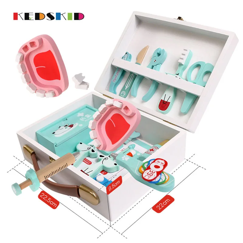 Wooden Pretend Play tooth doctor Nurse Medical Set Montessori Educational Toys Role Play Carton packaging
Wooden Pretend Play tooth doctor Nurse Medical Set Montessori Educational Toys Role Play Carton packaging