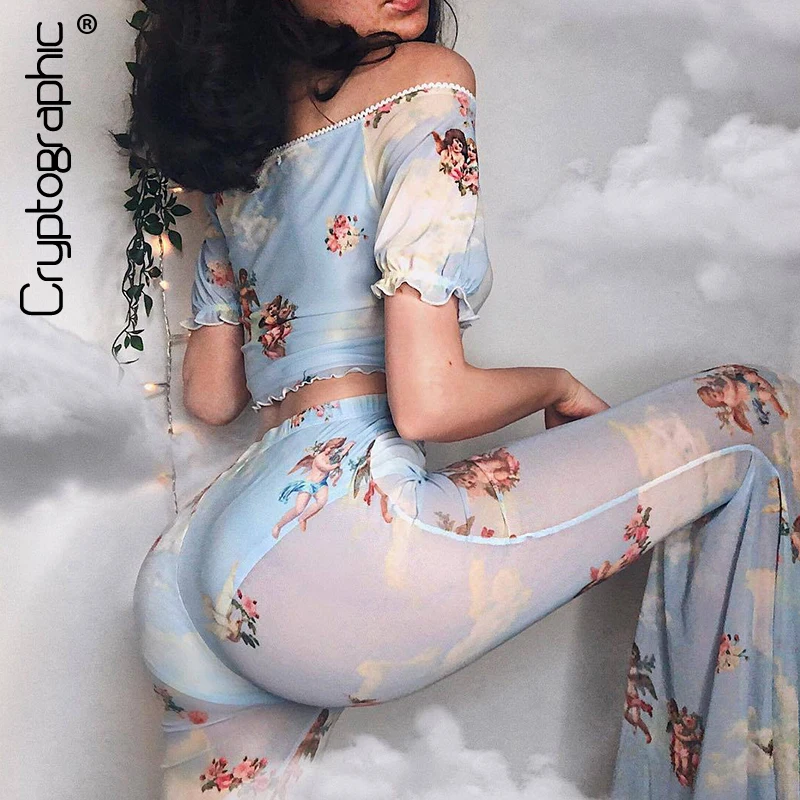 Cryptographic Aesthetic Angel Print Fashion High Waist Flare Pants Mesh Sheer Trousers Slim Streetwear Harajuku Pants Casual
Cryptographic Aesthetic Angel Print Fashion High Waist Flare Pants Mesh Sheer Trousers Slim Streetwear Harajuku Pants Casual