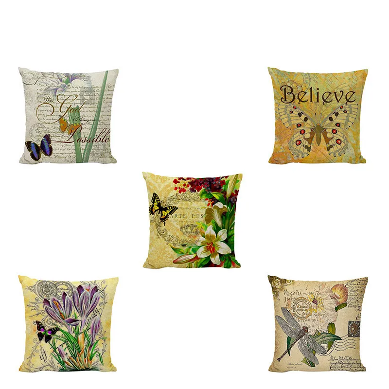 Classical Animal Pattern Cushion Cover Colorful Butterfly Peacock Dragonfly Personality Letter Iron Tower Style Home Decoration
Classical Animal Pattern Cushion Cover Colorful Butterfly Peacock Dragonfly Personality Letter Iron Tower Style Home Decoration