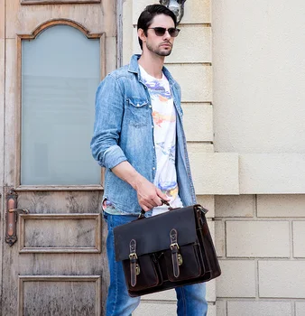 Vintage genuine leather business bag Brown men's crazy horse Leather briefcase Cow leather Handbags For Laptop Free shipping
Vintage genuine leather business bag Brown men's crazy horse Leather briefcase Cow leather Handbags For Laptop Free shipping