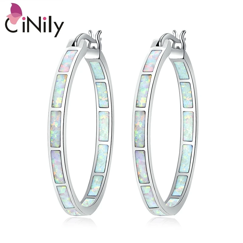 CiNily White Fire Opal Hoop Earrings Silver Plated Large Round Circle Punk Rock and Roll Simple Fashion Jewelry Gifts Girl Woman
CiNily White Fire Opal Hoop Earrings Silver Plated Large Round Circle Punk Rock and Roll Simple Fashion Jewelry Gifts Girl Woman