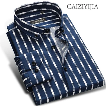 CAIZIYIJIA 2018 Spring New Striped Mens Dress Shirt Fashion Brand Long Sleeve Camisa Masculina Button Down Casual Shirt Slim Fit 
CAIZIYIJIA 2018 Spring New Striped Mens Dress Shirt Fashion Brand Long Sleeve Camisa Masculina Button Down Casual Shirt Slim Fit