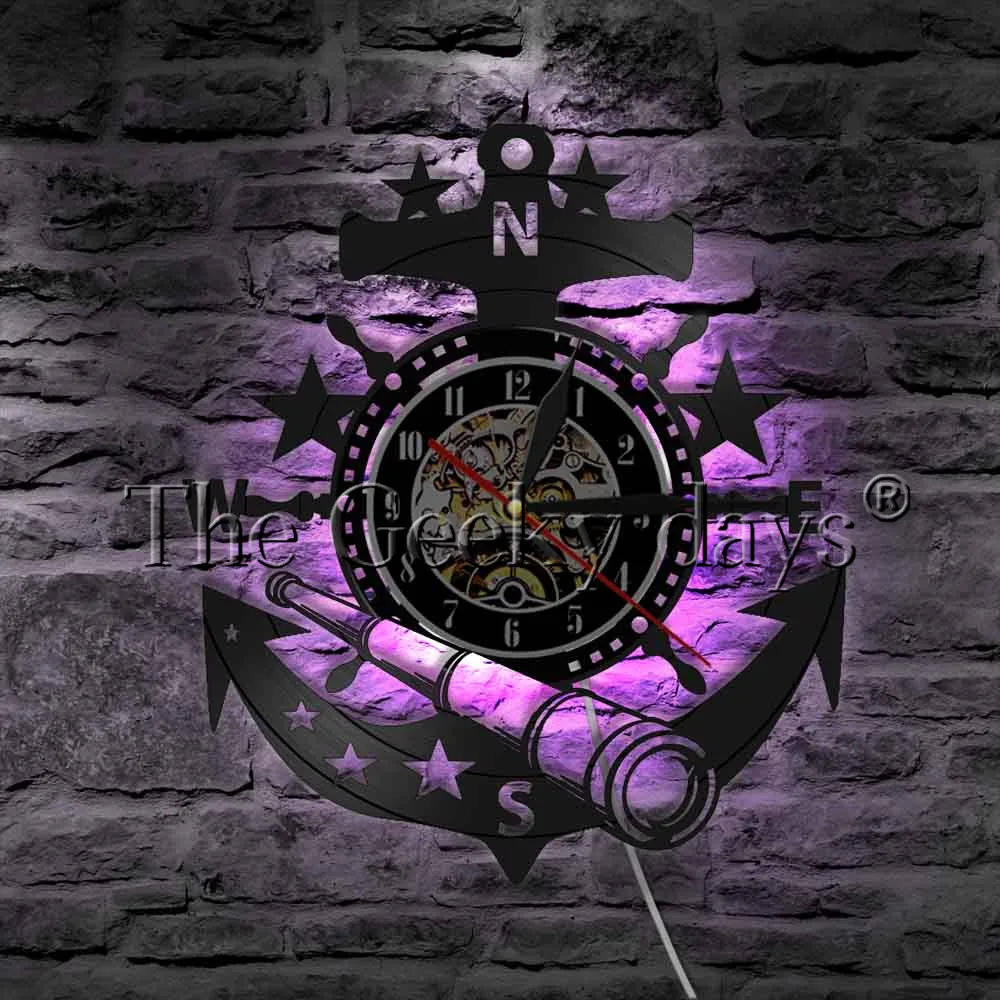 Marine Nautical Steering Wheel LED Wall Lamp Anchor Ship Wheel Sailors Vinyl Record Wall Clock Decorative Lighting
Marine Nautical Steering Wheel LED Wall Lamp Anchor Ship Wheel Sailors Vinyl Record Wall Clock Decorative Lighting
