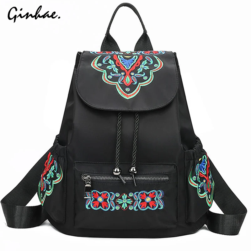 Chinese Style Flower Embroidery Shoulder Bags Women Nylon Backpack Anti Theft Travel Backpack For Girls Waterproof School Bags
Chinese Style Flower Embroidery Shoulder Bags Women Nylon Backpack Anti Theft Travel Backpack For Girls Waterproof School Bags