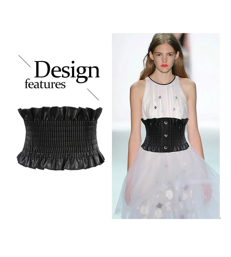 Women Black Elastic Belt Women'S Loose Wide Waist Seal European and American Dress Down Girdle Waist Decoration Simple Belts
Women Black Elastic Belt Women'S Loose Wide Waist Seal European and American Dress Down Girdle Waist Decoration Simple Belts