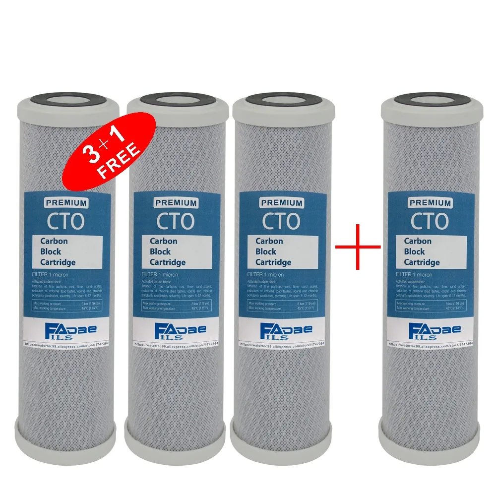 Premium 1 Micron Coconut Carbon Block Filter 9 7/8" L. x2 3/4" OD,Remove Chlorine,VOC,Odor ,Suspended Particles(3+1 FREE)
Premium 1 Micron Coconut Carbon Block Filter 9 7/8" L. x2 3/4" OD,Remove Chlorine,VOC,Odor ,Suspended Particles(3+1 FREE)