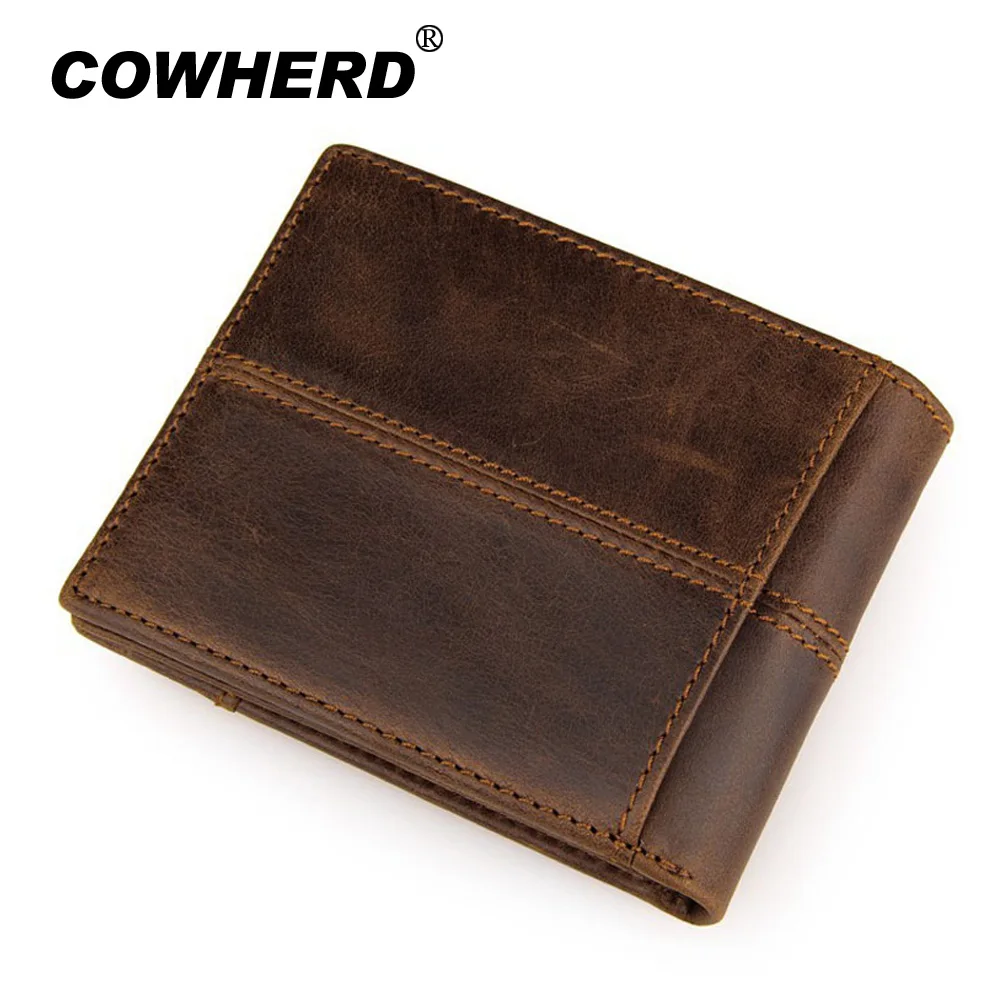 COWHERD Good Quality 100% Guarantee Genuine Cowhide Leather Vintage Men Short Wallets Folding Purse Money Bag
COWHERD Good Quality 100% Guarantee Genuine Cowhide Leather Vintage Men Short Wallets Folding Purse Money Bag