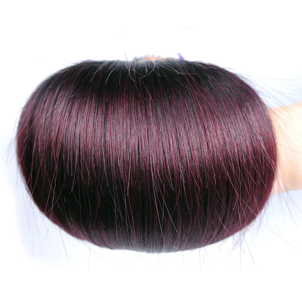 1B Burgundy Ombre 4 Bundles Deals Brazilian Straight Hair Weave Bundle Red Color Human Hair Extension Pinshair Nonremy No Tangle (7)
