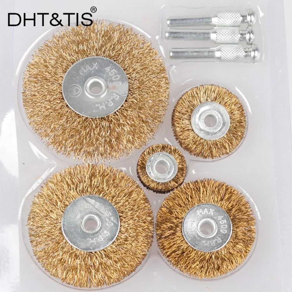 DHT&TIS 5 pieces Electric Drill Wire Brush Flat Steel Wire Wheel Set Metal Derusting 6mm Shank
DHT&TIS 5 pieces Electric Drill Wire Brush Flat Steel Wire Wheel Set Metal Derusting 6mm Shank