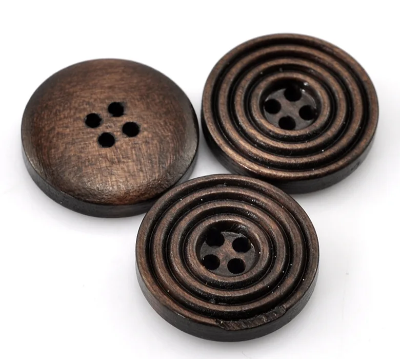 50PCs Wholesale Dark Coffee Wood Buttons 4 Holes Round Sewing Buttons Scrapbooking 20mm(6/8") Dia.
50PCs Wholesale Dark Coffee Wood Buttons 4 Holes Round Sewing Buttons Scrapbooking 20mm(6/8") Dia.