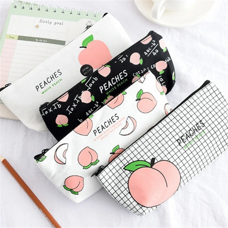 Cute Peach Pencil Case Canvas Stationery Bag Pouch For girl Stationery Canvas Pencil Bag escolar school supplies free shipping
Cute Peach Pencil Case Canvas Stationery Bag Pouch For girl Stationery Canvas Pencil Bag escolar school supplies free shipping