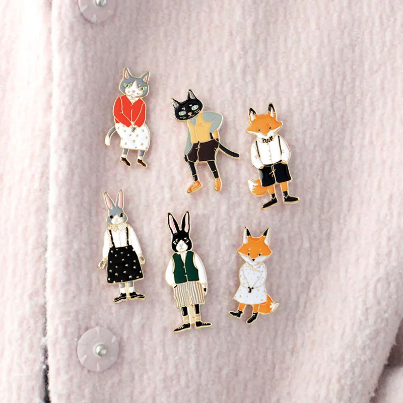 6pcs/set Animal Pin Brooches Rabbit Fox Cat Enamel Pin Badges Hat Backpack Accessories Cartoon Couple Jewelry Gift for Lover
6pcs/set Animal Pin Brooches Rabbit Fox Cat Enamel Pin Badges Hat Backpack Accessories Cartoon Couple Jewelry Gift for Lover