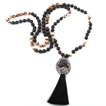 Fashion Bohemian Jewelry 108pc Natural Stone Knotted Druzy & Tassel Pendant Necklace For Women Ethnic Necklace
Fashion Bohemian Jewelry 108pc Natural Stone Knotted Druzy & Tassel Pendant Necklace For Women Ethnic Necklace