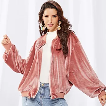 2018 New Fashion Retro Women Jackets Gold Velvet Solid Zipe Unique Design Cropped Jacket Loose Autumn Winter Pink Coat
2018 New Fashion Retro Women Jackets Gold Velvet Solid Zipe Unique Design Cropped Jacket Loose Autumn Winter Pink Coat