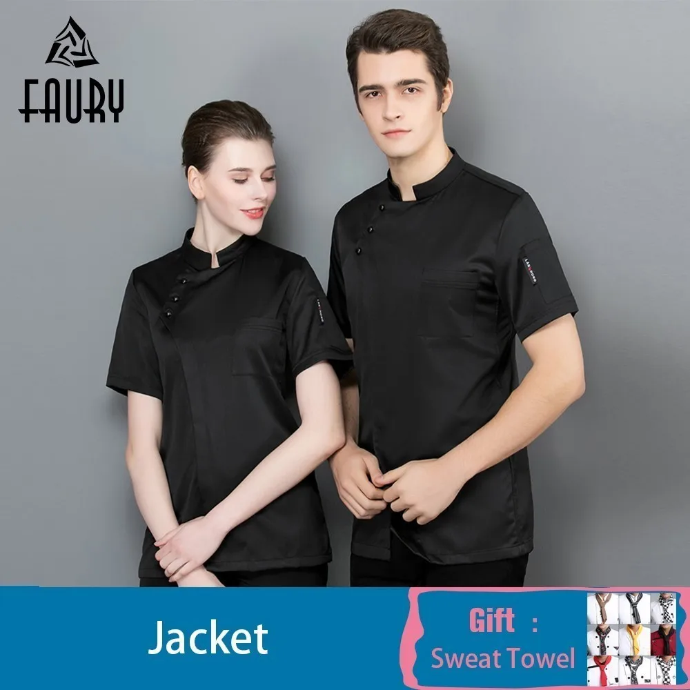 Chef Jacket Solid Color Short Sleeve Chef Waiter Uniform Summer Unisex Kitchen Restaurant Hotel Work Shirt Free Scarf Gift
Chef Jacket Solid Color Short Sleeve Chef Waiter Uniform Summer Unisex Kitchen Restaurant Hotel Work Shirt Free Scarf Gift